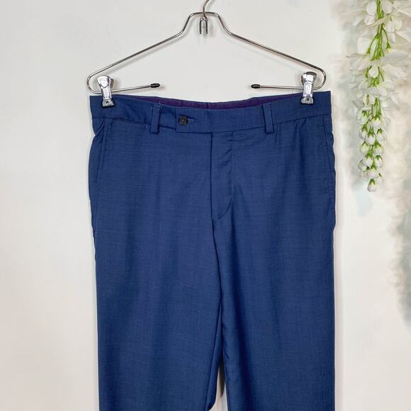 MENS TED BAKER LONDON Jefferson flat front pants navy nautical preppy 2578 - Picture 9 of 9